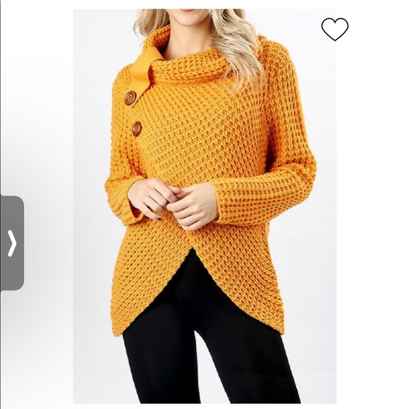 Filly Flair Sweaters - Filly Flair Mustard Wrap Sweater Size Large